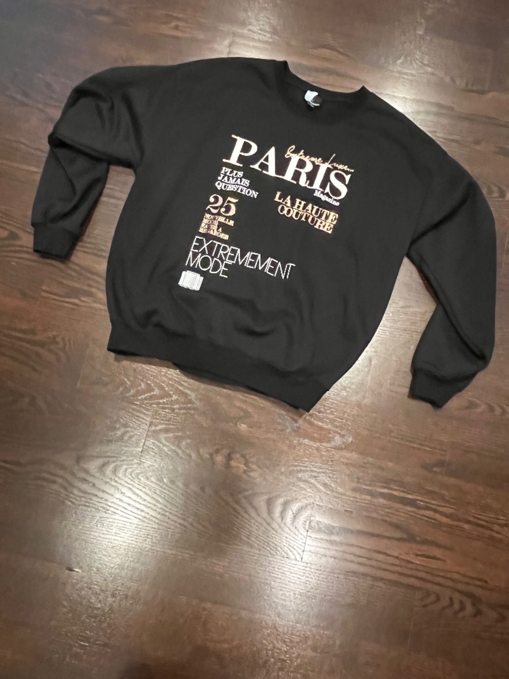 Women’s Style Angeles Oversized Black Graphic Sweatshirt L